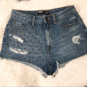 BDG High Rise Cheeky Jean Short Studded Distressed